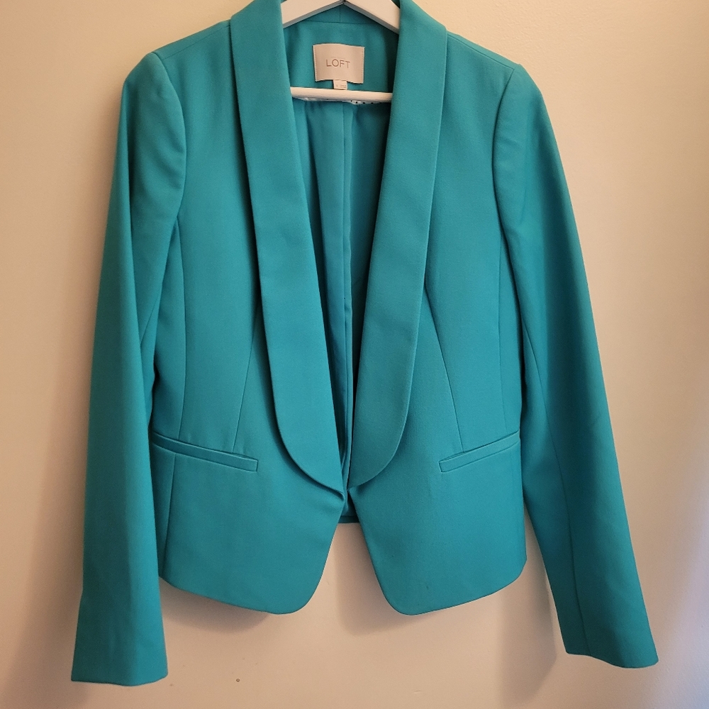 Loft Turquoise Blazer, size 4